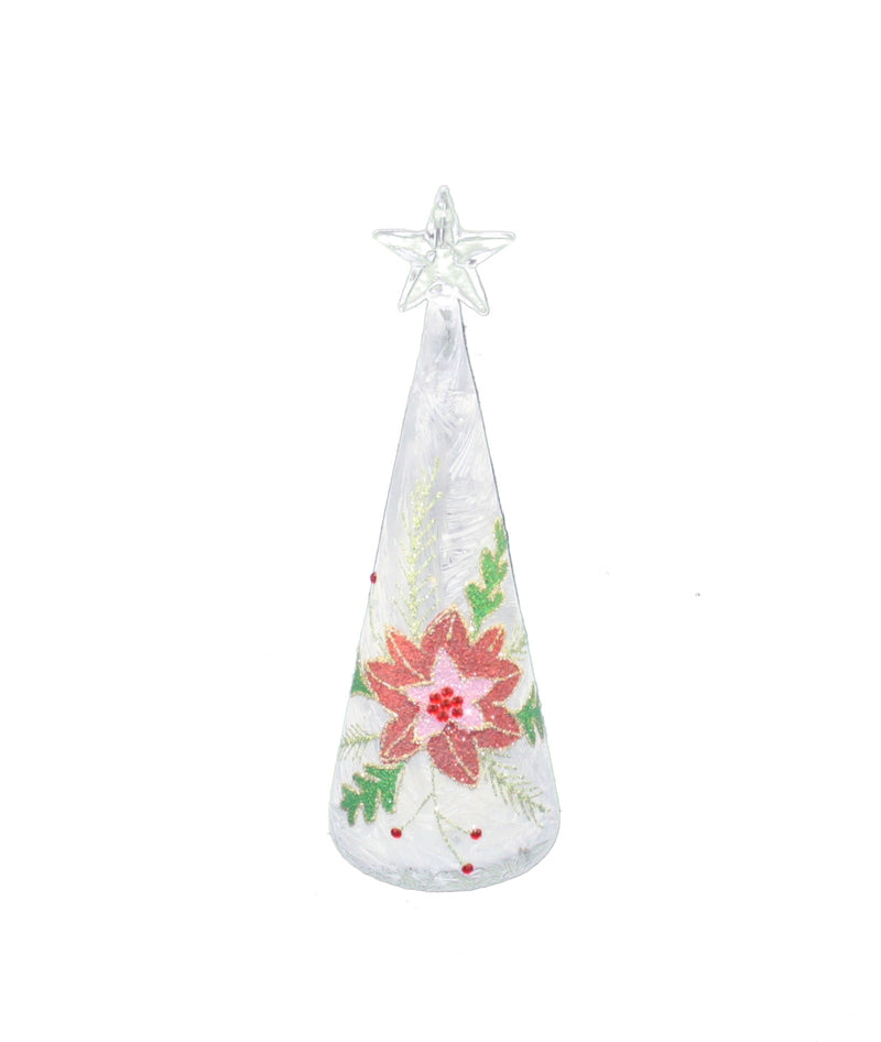 LED Glass Poinsettia Tree - Small