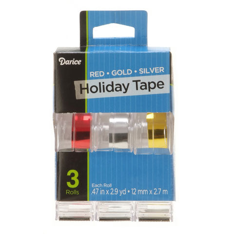 Darice Foil Holiday Tape 3 Pack - The Country Christmas Loft