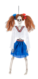 Costumed Hanging Skeleton - Cheerleader - The Country Christmas Loft