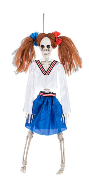 Costumed Hanging Skeleton - Cheerleader - The Country Christmas Loft