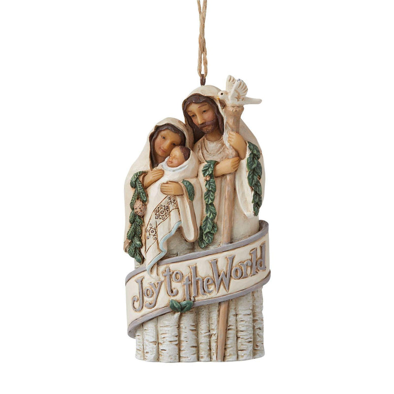 White Woodland Holy Family Ornament - The Country Christmas Loft