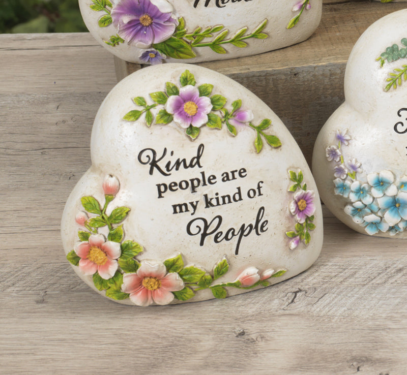 Resin Inspirational Heart Stone - Kind people are my kind of People - The Country Christmas Loft