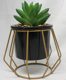 Potted Artificial Succulent with Metal Stand - - The Country Christmas Loft