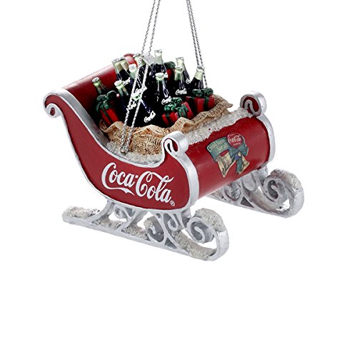 Resin Coca-Cola Sleigh Ornament - The Country Christmas Loft