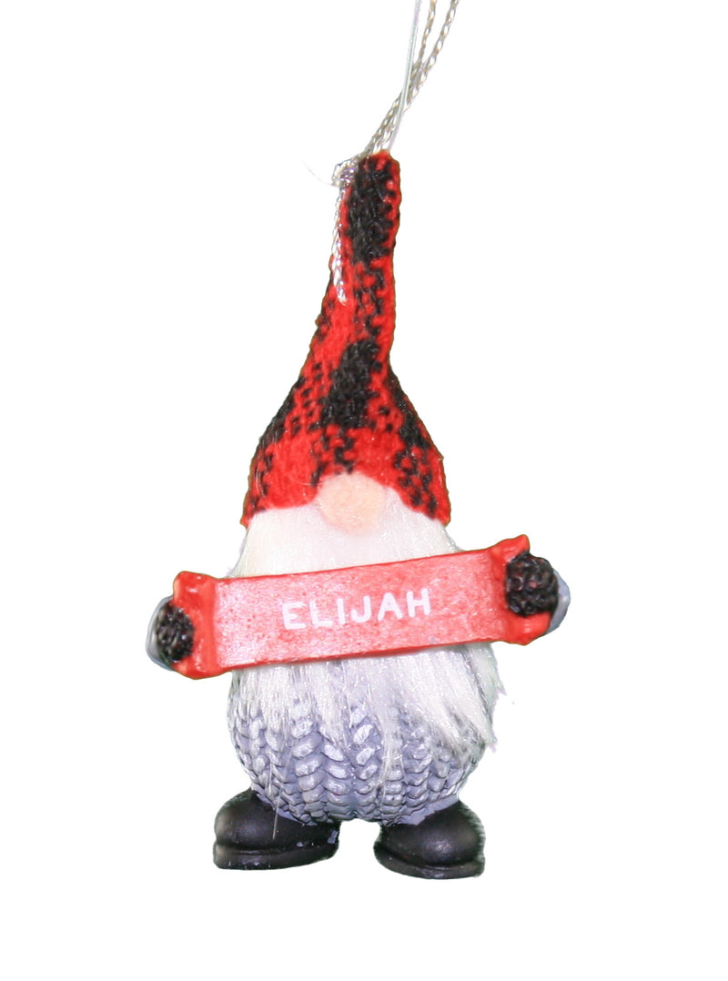 Personalized Gnome Ornament (Letters A-I) - Elijah - The Country Christmas Loft