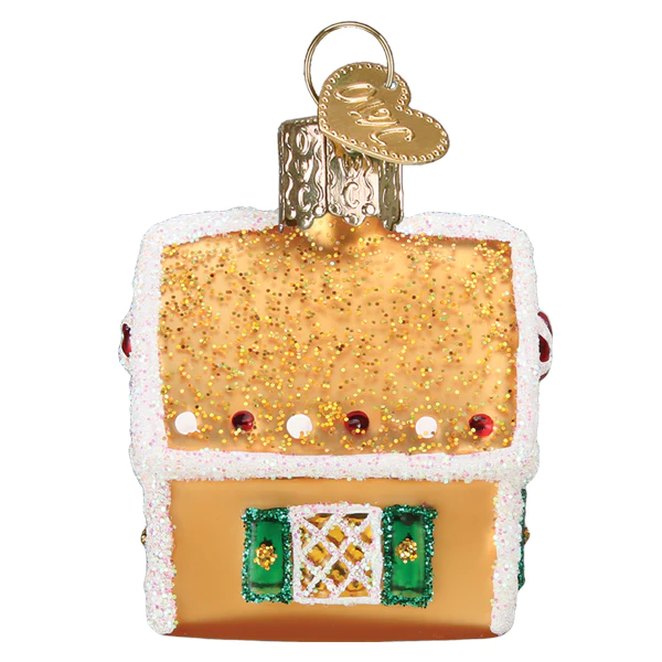 Gumdrop Mini Gingerbread  House Glass Ornament - The Country Christmas Loft