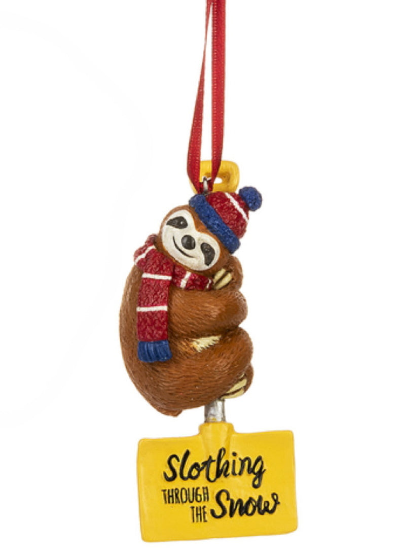 Cute Sloth Ornament - Slothing through the Snow - The Country Christmas Loft