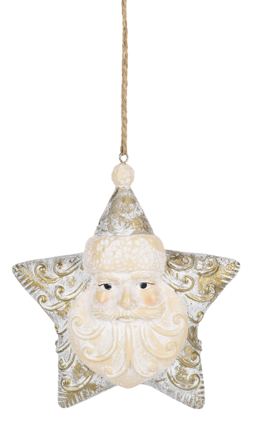 Antiqued Santa Star Ornament - The Country Christmas Loft