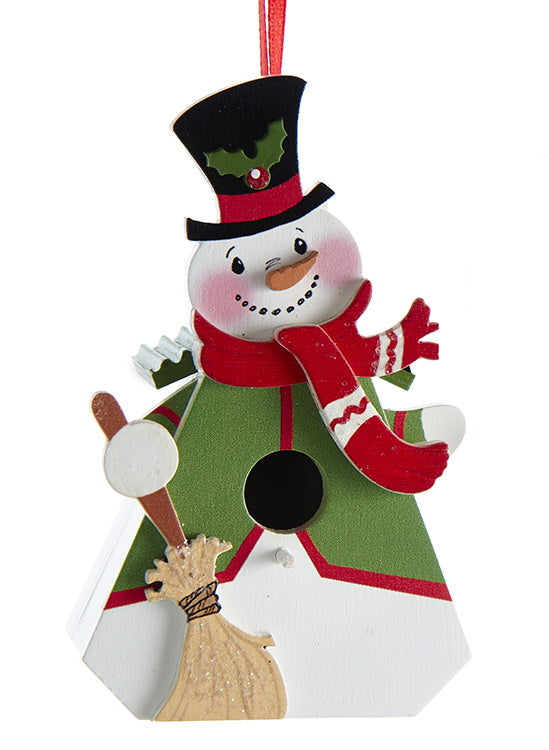 Snowman Wooden Birdhouse Ornament - The Country Christmas Loft