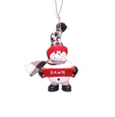 Cozy Snowman Ornament (Letters A - F) - - The Country Christmas Loft