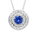 Round Sapphire Celtic Pendant