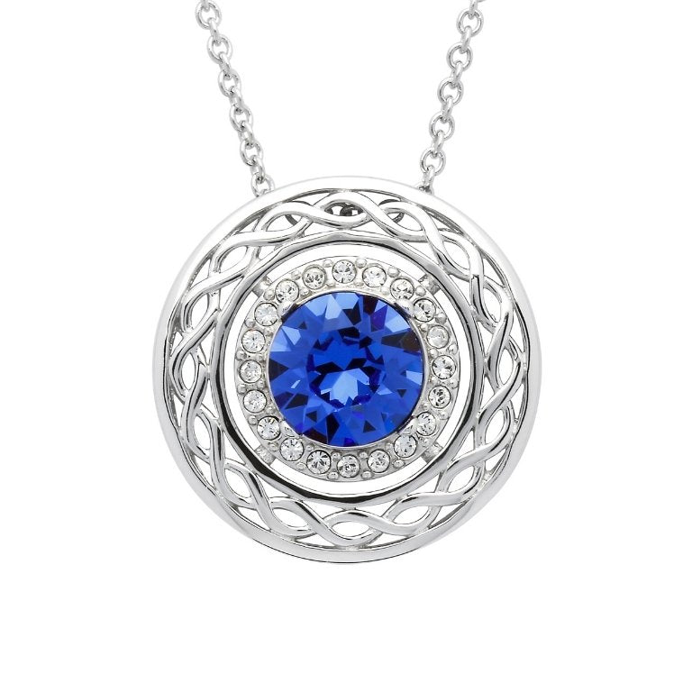 Round Sapphire Celtic Pendant