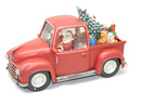 Lighted Santa Pickup Truck Waterglobe with Working Headlights
