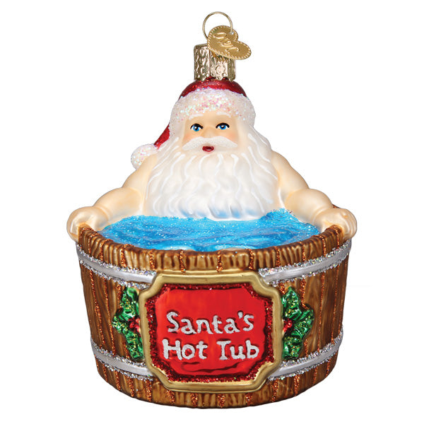 Old World Christmas Santa's Hot Tub  Glass Ornament - The Country Christmas Loft