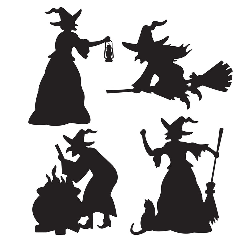 Witch Silhouette Wall Murals - 4 Pack