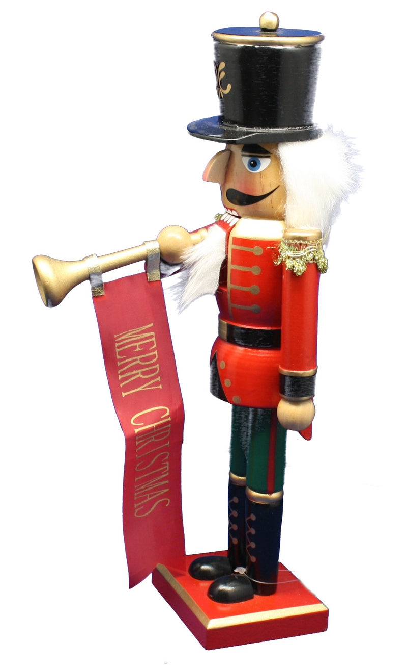 Bugling Nutcracker With Merry Christmas Sign - The Country Christmas Loft
