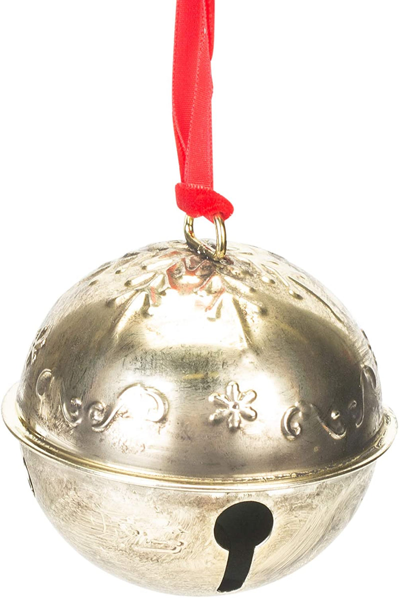 Embossed Elf Jingle Bell with Ribbon - The Country Christmas Loft