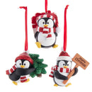 Penguin With Hat and Scarf Ornament -  Present - The Country Christmas Loft