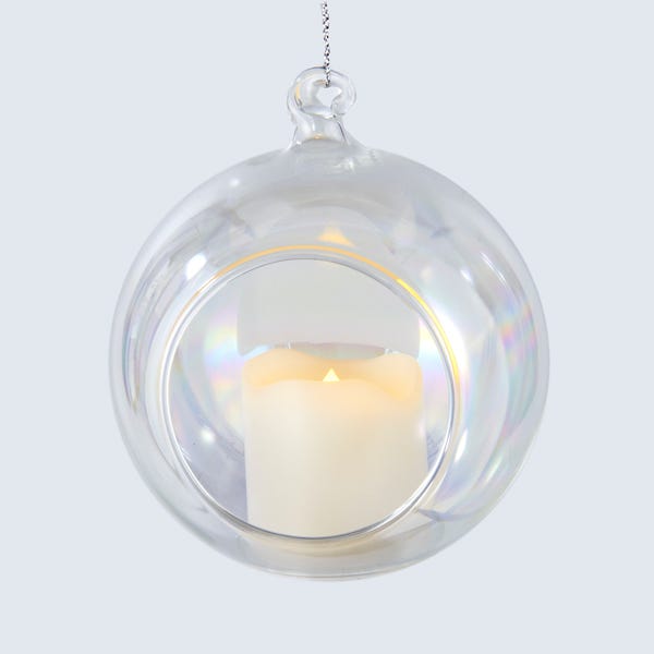 Battery-Operated Lighted LED Candle In Votive Ornament - The Country Christmas Loft