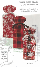 Pull String Bottle Gift Bag - 3 Pack - The Country Christmas Loft