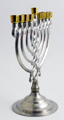 Nickle Brass Menorah - Tree Design - The Country Christmas Loft