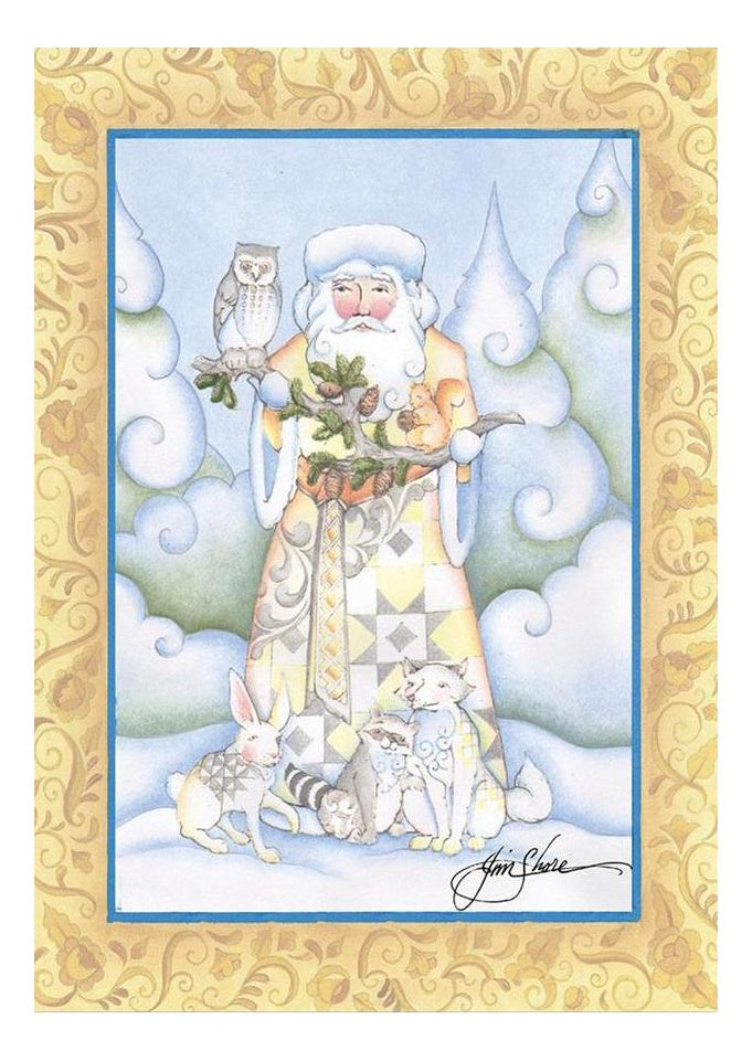 White Woodland Santa - Jim Shore Christmas Cards - Set of 10 - The Country Christmas Loft