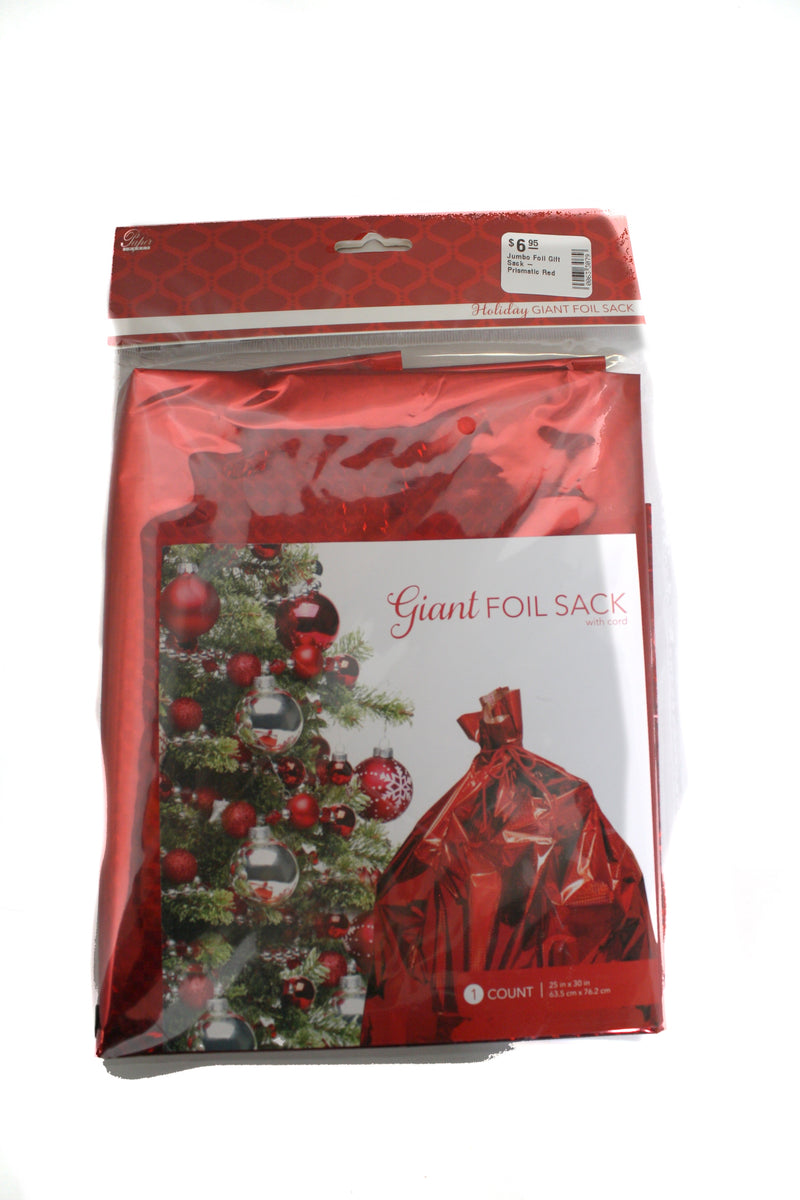 Giant  Foil Gift Sack - Prismatic Red