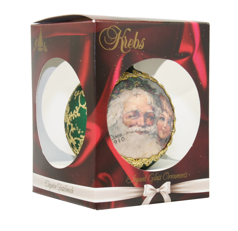 Historic Santa on Silk 2022 Ornament - 1910 Father Christmas - The Country Christmas Loft