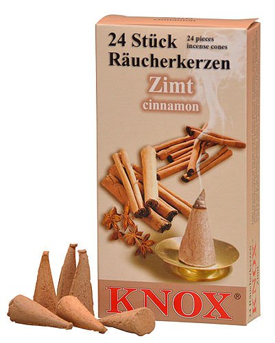 Knox German Scented Incense Cones (Pack Of 24) - Cinnamon - The Country Christmas Loft