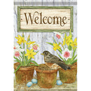 Welcome Robin Durasoft Large Flag - 28" x 40" - The Country Christmas Loft