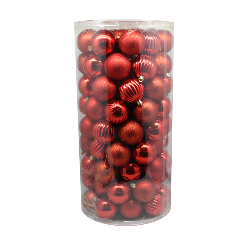 Red Shatterproof Ornament 100 Pack - 60mm