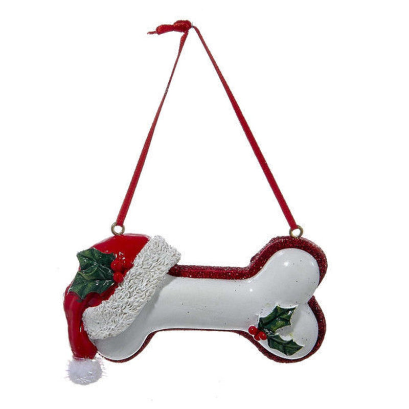 Dog Bone Ornaments - Santa Hat - The Country Christmas Loft