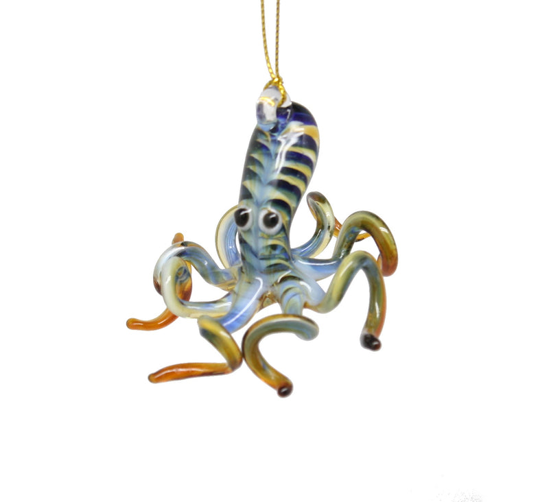 Egyptian Blown Glass Sea Life Ornament - Octopus