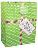 Traditional Lettering Gift Bag - Merry Christmas Green Large