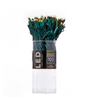 100-Light 5mm Warm White LED Green Wire Light Set - The Country Christmas Loft
