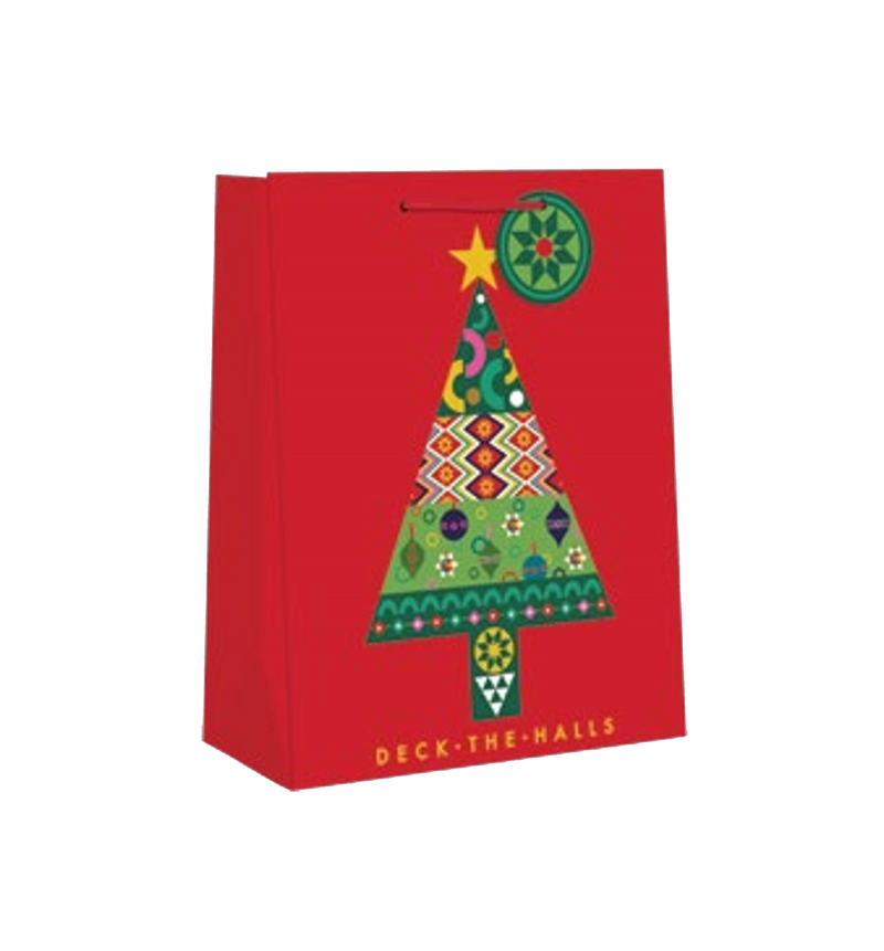 Whimsical Giftbag - Colorful Tree - Medium - The Country Christmas Loft