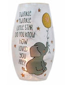 Baby Elephant Glass 7 inch Lamp - - The Country Christmas Loft