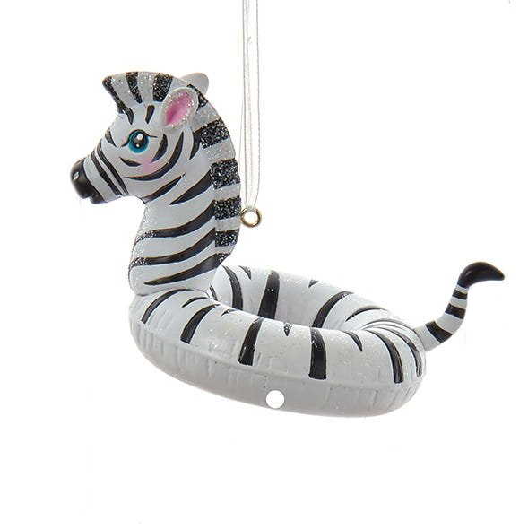 Jungle Animal In Float Ornament - Zebra - The Country Christmas Loft