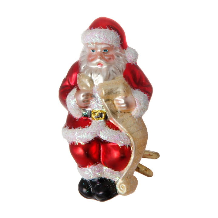 Clip on Glass Santa Ornament - The Country Christmas Loft