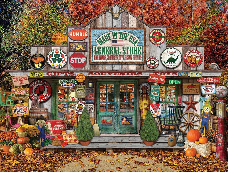 White Mountain Puzzles General Store - 1000 Piece Jigsaw Puzzle - The Country Christmas Loft