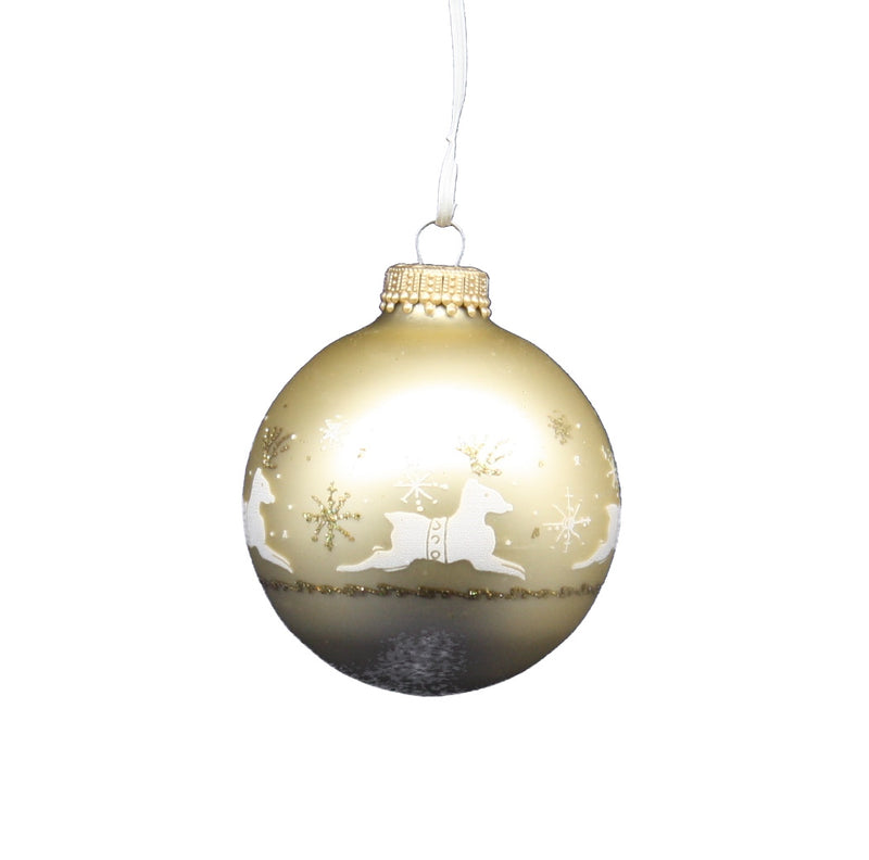 Krebs Value Glass Ball 4 pack - Gold Reindeer - The Country Christmas Loft