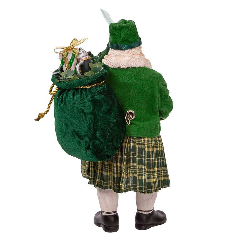 Fabriche Musical Irish Bagpiper Santa - 10 Inch