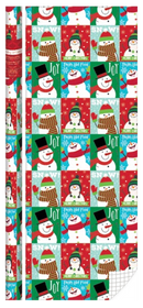 Kids Roll Wrap - 30" x 168" - Snowman Fun - The Country Christmas Loft