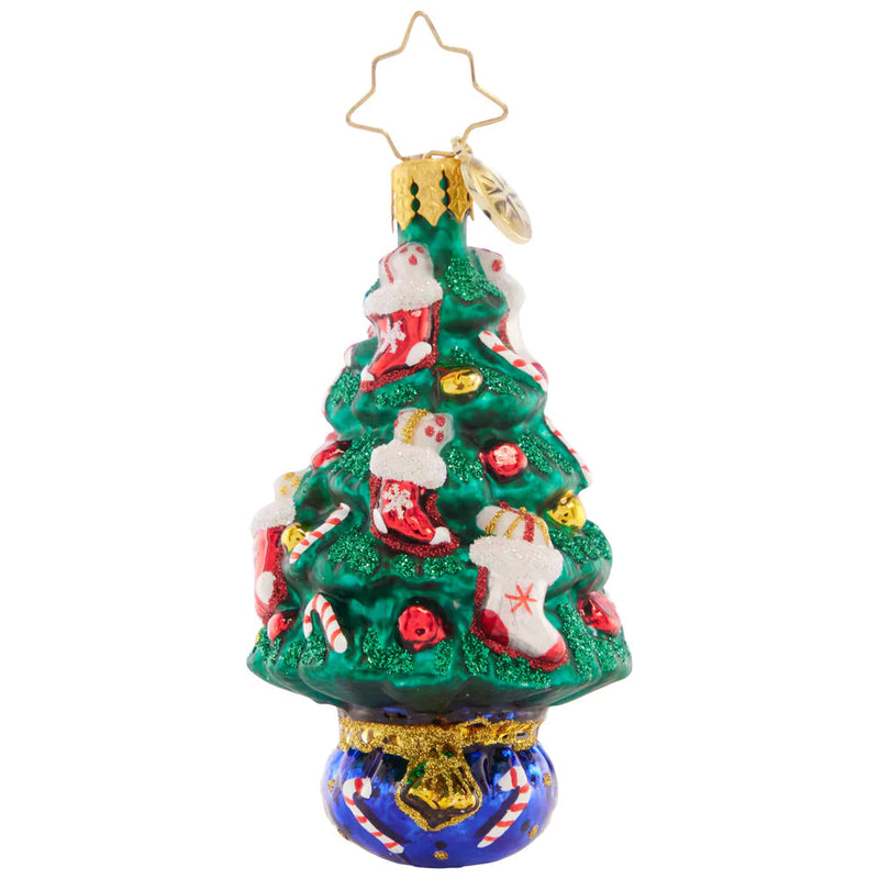 Christopher Radko Little Gem Glass Ornament - Candy Cane Conifer