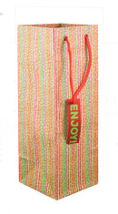 Heavyweight Bottle Gift Bag -  Cotton Candy Stripes - The Country Christmas Loft