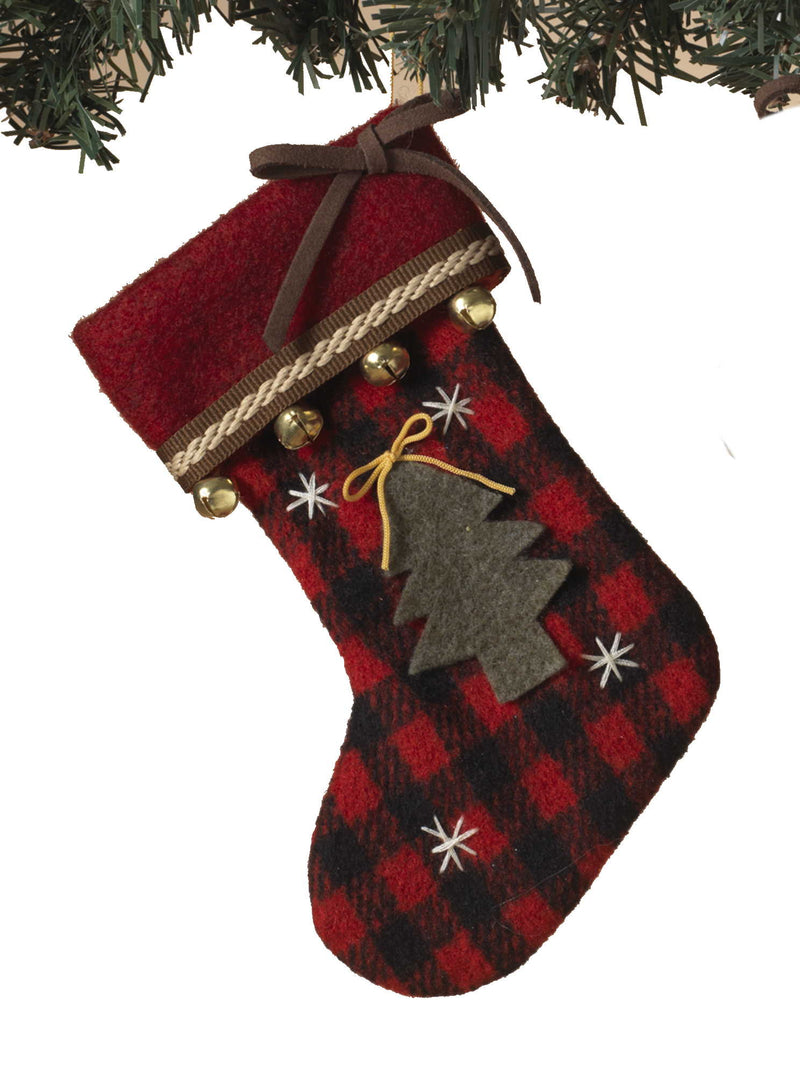 Mini Stocking Ornament - Tree - The Country Christmas Loft