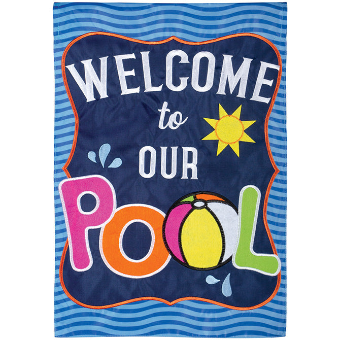 Welcome To Our Pool Garden Flag - 12" x 18" - The Country Christmas Loft