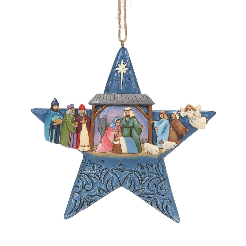 Star with Nativity Scene Ornament - The Country Christmas Loft