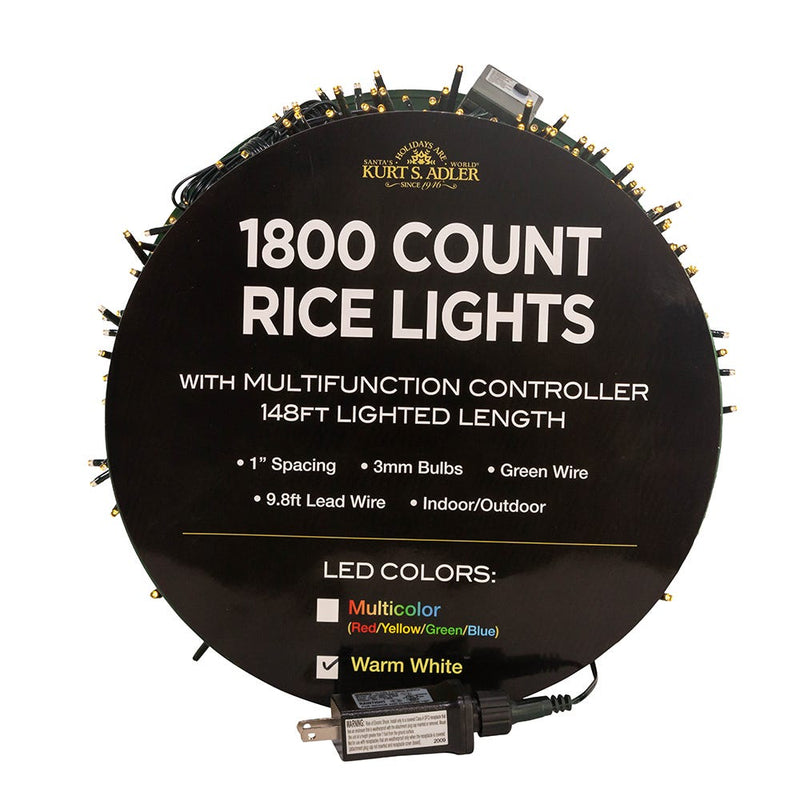 1800-Light Warm White LED Rice Light Set - 148 Feet - The Country Christmas Loft