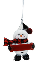 Cozy Snowman Ornament (Blank) - - The Country Christmas Loft